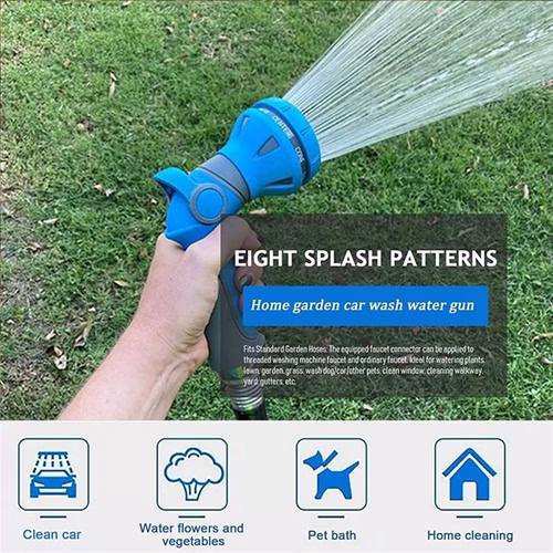 Hose Pipe Spray Gun, 8 Adjustable Patterns Hose Spray Nozzle - Image 6
