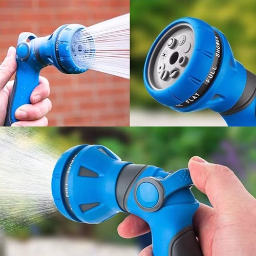 Hose Pipe Spray Gun, 8 Adjustable Patterns Hose Spray Nozzle - Image 4